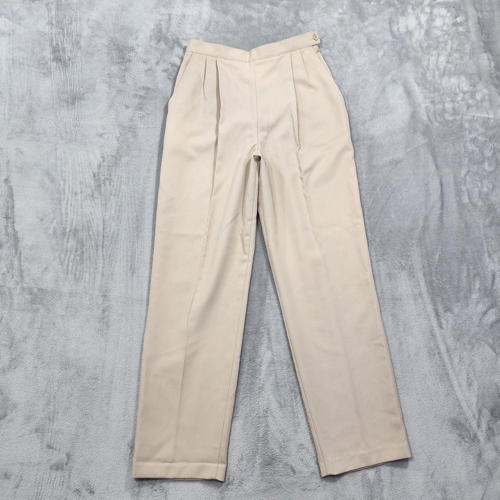 Vintage Impressions Pants Womens 8 Beige High Rise Pleated Tapered Office Preppy